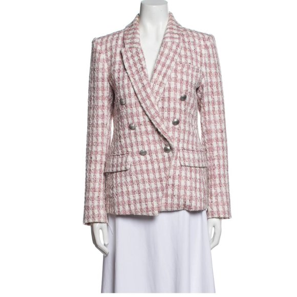 Images L'AGENCE Kenzie Double-Breasted Tweed Blazer and Shorts set US Small - Picture 9 of 12